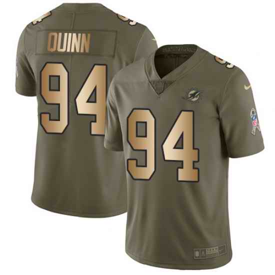Nike Dolphins #94 Robert Quinn Olive Gold Mens Stitched NFL Limited 2017 Salute To Service Jersey